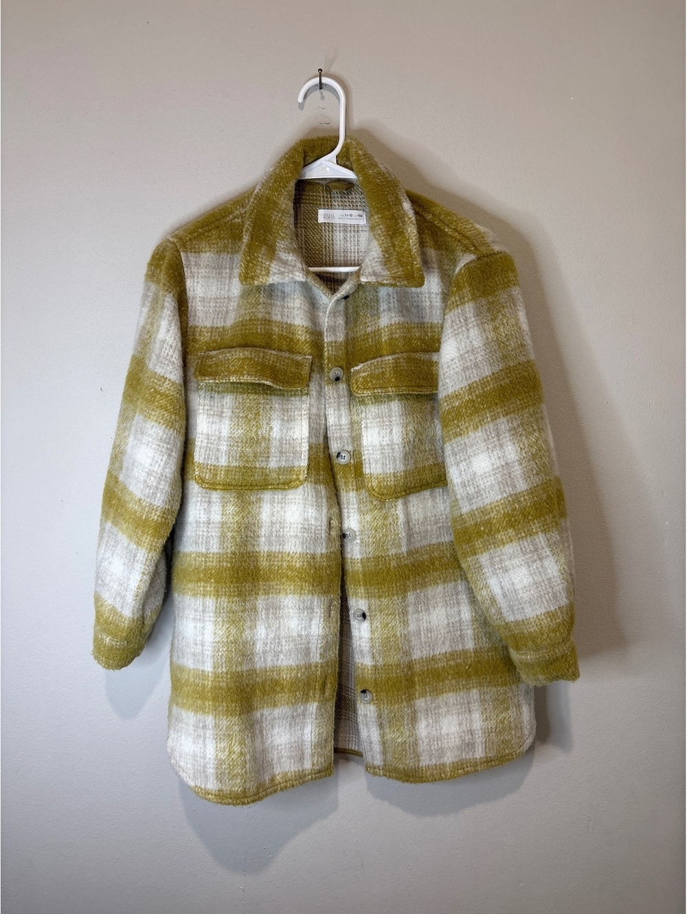 Zara Kids Plaid Wool Shirt Jacket Size 11-12